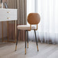 Luxurious Upholstered Armless Chair Open Back Side Leather Chair with Metal Base