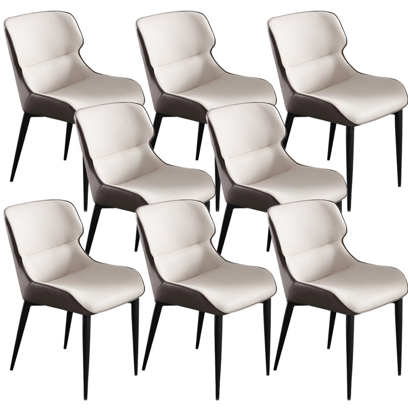 Modern Style Faux Leather Chairs Wingback Arm Chair for Home Use White 8 Piece Set Clearhalo 'Dining Chairs' 'Dining Tables & Seating' 'dining_chair' 'furn' 'furn_dining_chair' 'Furniture' 'Kitchen & Dining Furniture' 6155981