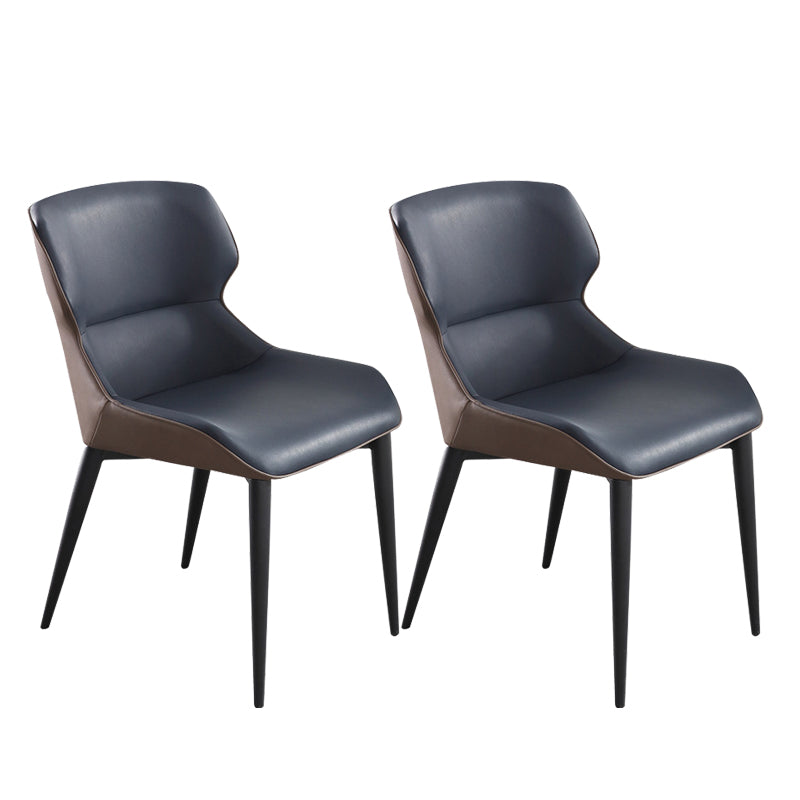 Modern Style Faux Leather Chairs Wingback Arm Chair for Home Use Blue 2 Piece Set Clearhalo 'Dining Chairs' 'Dining Tables & Seating' 'dining_chair' 'furn' 'furn_dining_chair' 'Furniture' 'Kitchen & Dining Furniture' 6155983