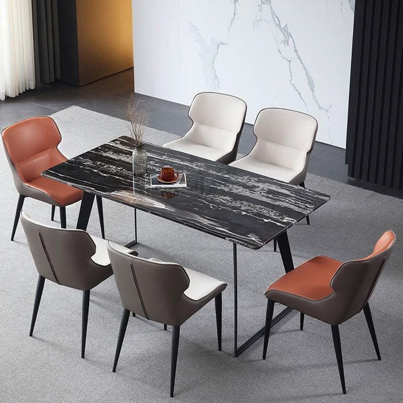 Modern Style Faux Leather Chairs Wingback Arm Chair for Home Use Clearhalo 'Dining Chairs' 'Dining Tables & Seating' 'dining_chair' 'furn' 'furn_dining_chair' 'Furniture' 'Kitchen & Dining Furniture' 6155986