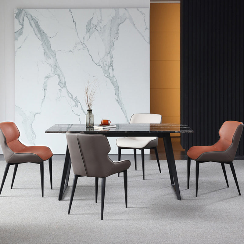 Modern Style Faux Leather Chairs Wingback Arm Chair for Home Use Clearhalo 'Dining Chairs' 'Dining Tables & Seating' 'dining_chair' 'furn' 'furn_dining_chair' 'Furniture' 'Kitchen & Dining Furniture' 6155988