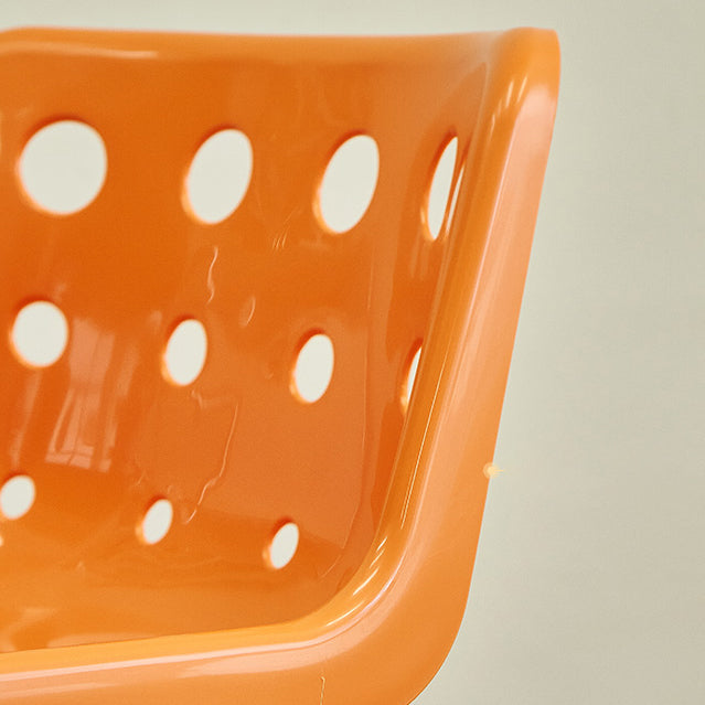 Eigentijdse stijl armloze stoel plastic eetkamerstoel met metalen benen