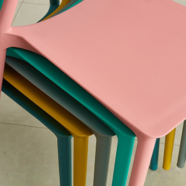 Contemporary Style Armless Chair Plastic Open Back Side Dining Chair for Restaurant