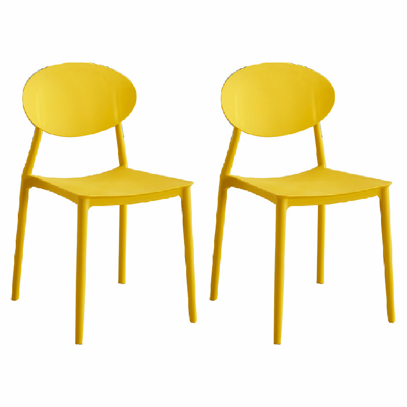Contemporary Style Armless Chair Plastic Open Back Side Dining Chair for Restaurant