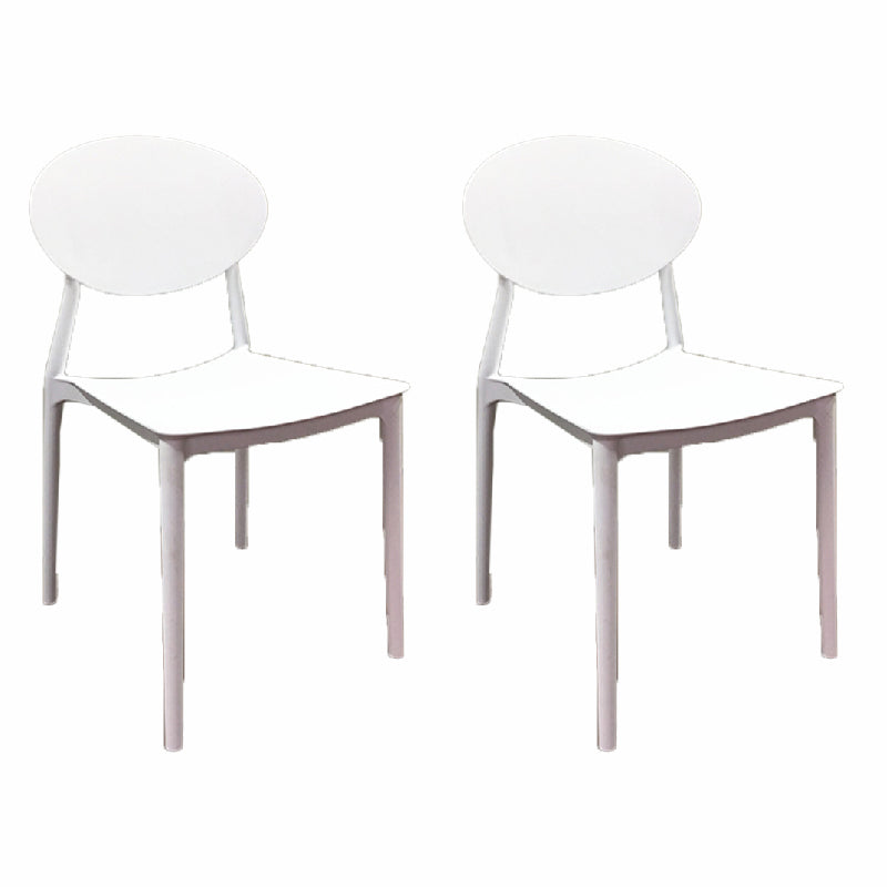 Contemporary Style Armless Chair Plastic Open Back Side Dining Chair for Restaurant