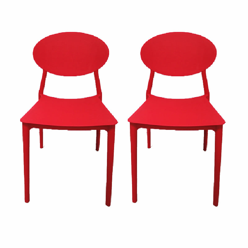 Contemporary Style Armless Chair Plastic Open Back Side Dining Chair for Restaurant