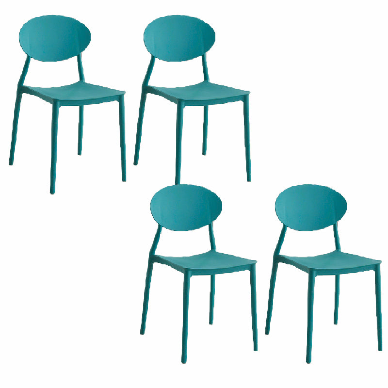 Contemporary Style Armless Chair Plastic Open Back Side Dining Chair for Restaurant