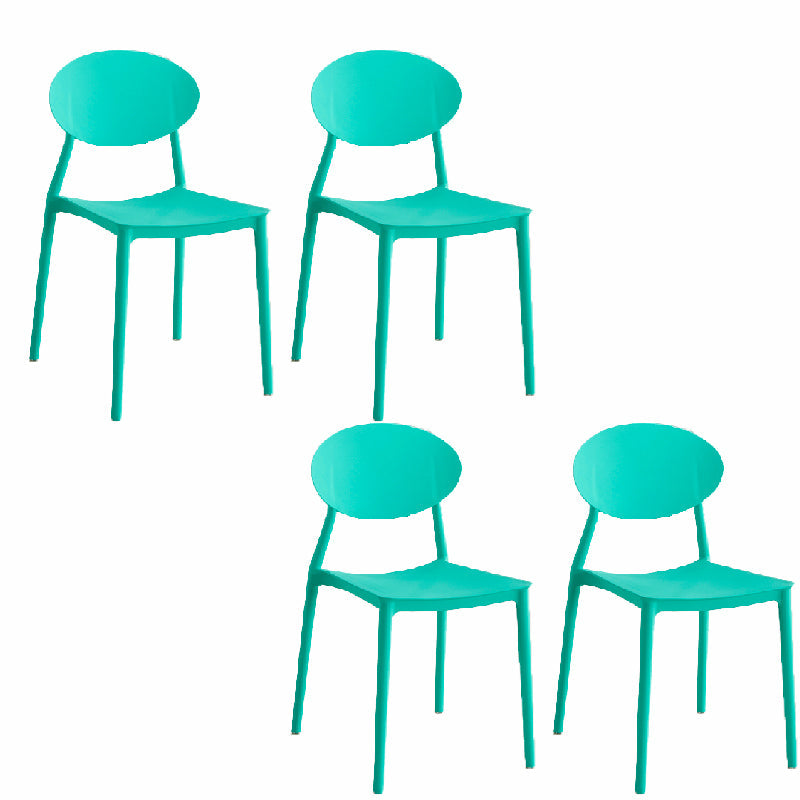Contemporary Style Armless Chair Plastic Open Back Side Dining Chair for Restaurant