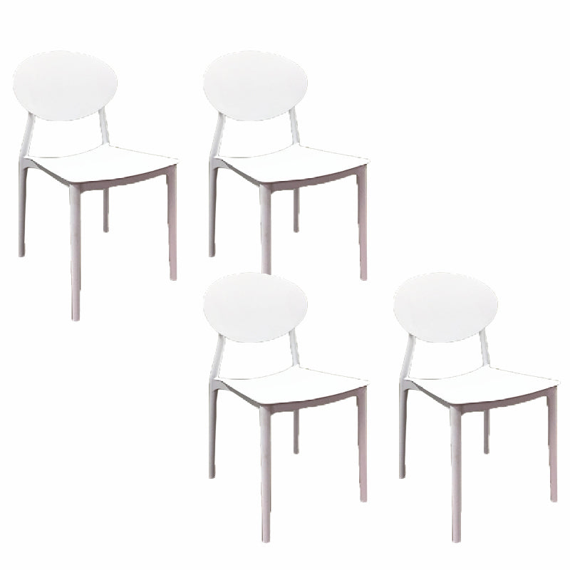 Contemporary Style Armless Chair Plastic Open Back Side Dining Chair for Restaurant
