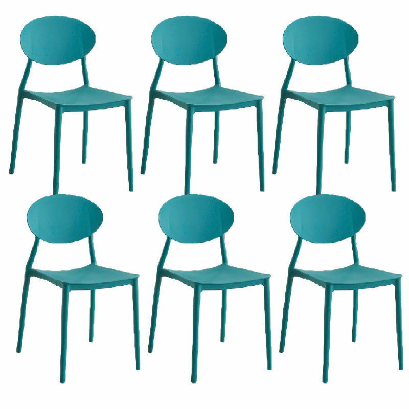 Contemporary Style Armless Chair Plastic Open Back Side Dining Chair for Restaurant