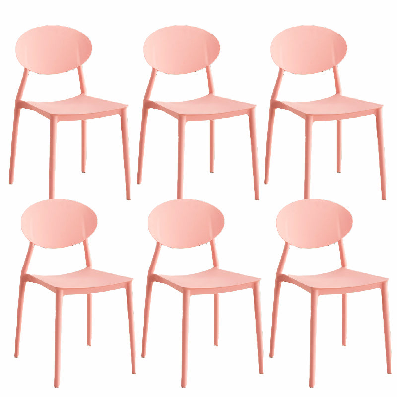 Contemporary Style Armless Chair Plastic Open Back Side Dining Chair for Restaurant