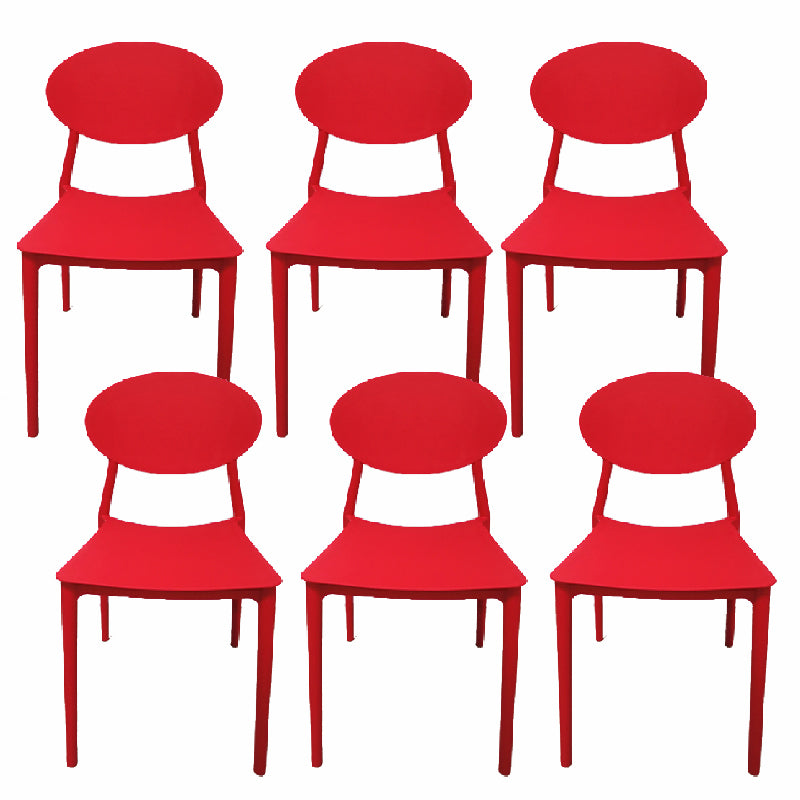 Contemporary Style Armless Chair Plastic Open Back Side Dining Chair for Restaurant