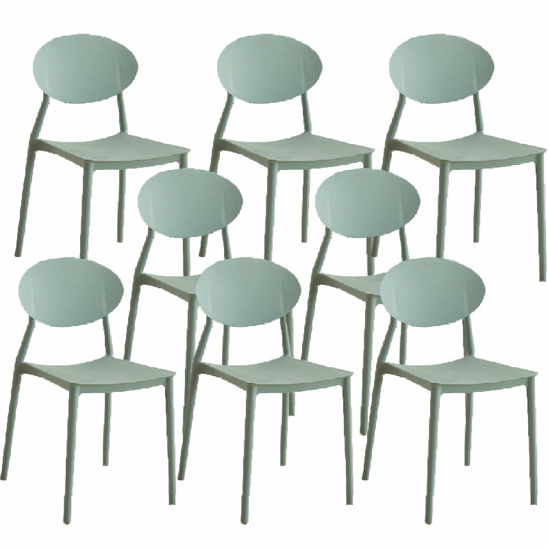 Contemporary Style Armless Chair Plastic Open Back Side Dining Chair for Restaurant