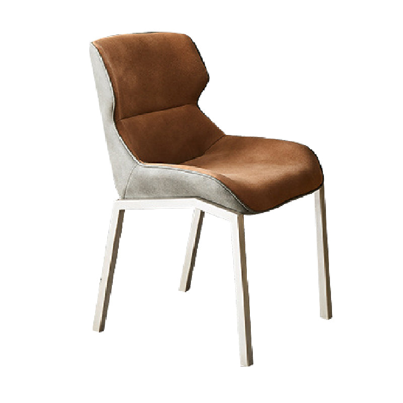 Modern Style Chairs Dining Chairs with Metal Legs for Kitchen Orange 1 Piece Clearhalo 'Dining Chairs' 'Dining Tables & Seating' 'dining_chair' 'furn' 'furn_dining_chair' 'Furniture' 'Kitchen & Dining Furniture' 6156110