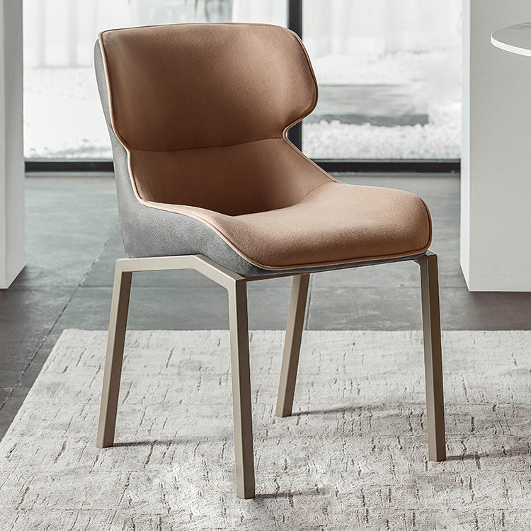 Modern Style Chairs Dining Chairs with Metal Legs for Kitchen Light Camel 1 Piece Clearhalo 'Dining Chairs' 'Dining Tables & Seating' 'dining_chair' 'furn' 'furn_dining_chair' 'Furniture' 'Kitchen & Dining Furniture' 6156112