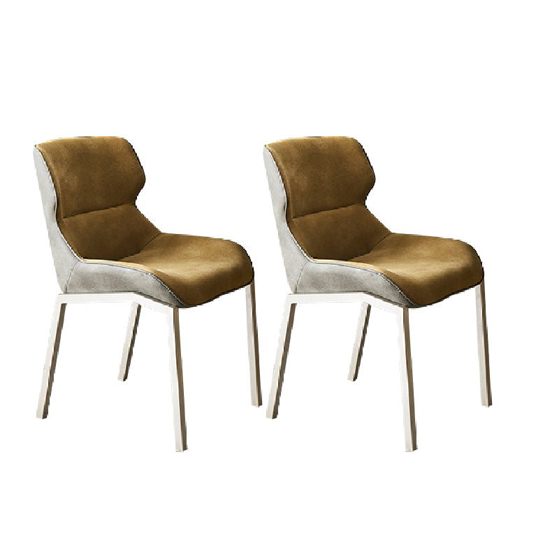 Modern Style Chairs Dining Chairs with Metal Legs for Kitchen Ginger 2 Piece Set Clearhalo 'Dining Chairs' 'Dining Tables & Seating' 'dining_chair' 'furn' 'furn_dining_chair' 'Furniture' 'Kitchen & Dining Furniture' 6156121