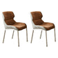 Modern Style Chairs Dining Chairs with Metal Legs for Kitchen Orange 2 Piece Set Clearhalo 'Dining Chairs' 'Dining Tables & Seating' 'dining_chair' 'furn' 'furn_dining_chair' 'Furniture' 'Kitchen & Dining Furniture' 6156123