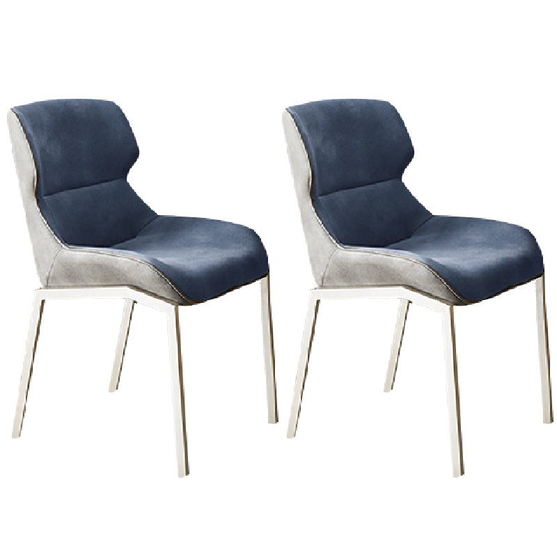 Modern Style Chairs Dining Chairs with Metal Legs for Kitchen Peacock Blue 2 Piece Set Clearhalo 'Dining Chairs' 'Dining Tables & Seating' 'dining_chair' 'furn' 'furn_dining_chair' 'Furniture' 'Kitchen & Dining Furniture' 6156125