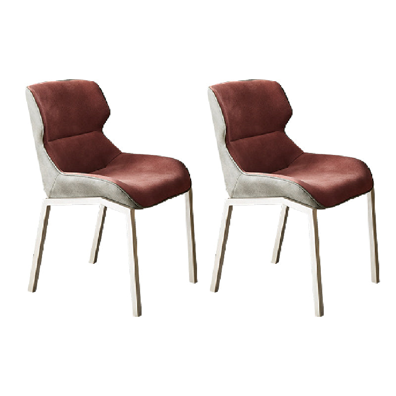 Modern Style Chairs Dining Chairs with Metal Legs for Kitchen Red 2 Piece Set Clearhalo 'Dining Chairs' 'Dining Tables & Seating' 'dining_chair' 'furn' 'furn_dining_chair' 'Furniture' 'Kitchen & Dining Furniture' 6156127