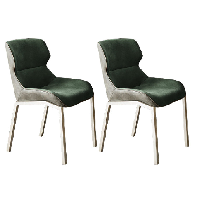 Modern Style Chairs Dining Chairs with Metal Legs for Kitchen Olive Green 2 Piece Set Clearhalo 'Dining Chairs' 'Dining Tables & Seating' 'dining_chair' 'furn' 'furn_dining_chair' 'Furniture' 'Kitchen & Dining Furniture' 6156130