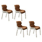 Modern Style Chairs Dining Chairs with Metal Legs for Kitchen Orange 4 Piece Set Clearhalo 'Dining Chairs' 'Dining Tables & Seating' 'dining_chair' 'furn' 'furn_dining_chair' 'Furniture' 'Kitchen & Dining Furniture' 6156132