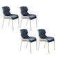 Modern Style Chairs Dining Chairs with Metal Legs for Kitchen Peacock Blue 4 Piece Set Clearhalo 'Dining Chairs' 'Dining Tables & Seating' 'dining_chair' 'furn' 'furn_dining_chair' 'Furniture' 'Kitchen & Dining Furniture' 6156133