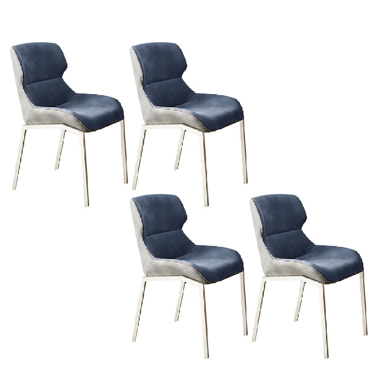 Modern Style Chairs Dining Chairs with Metal Legs for Kitchen Peacock Blue 4 Piece Set Clearhalo 'Dining Chairs' 'Dining Tables & Seating' 'dining_chair' 'furn' 'furn_dining_chair' 'Furniture' 'Kitchen & Dining Furniture' 6156133