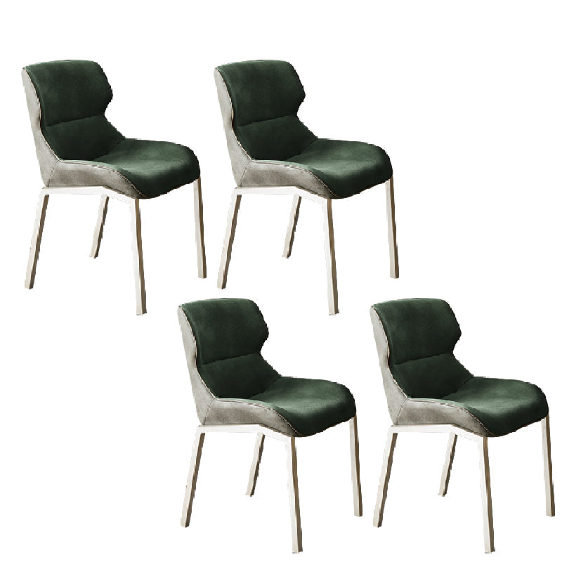 Modern Style Chairs Dining Chairs with Metal Legs for Kitchen Olive Green 4 Piece Set Clearhalo 'Dining Chairs' 'Dining Tables & Seating' 'dining_chair' 'furn' 'furn_dining_chair' 'Furniture' 'Kitchen & Dining Furniture' 6156134