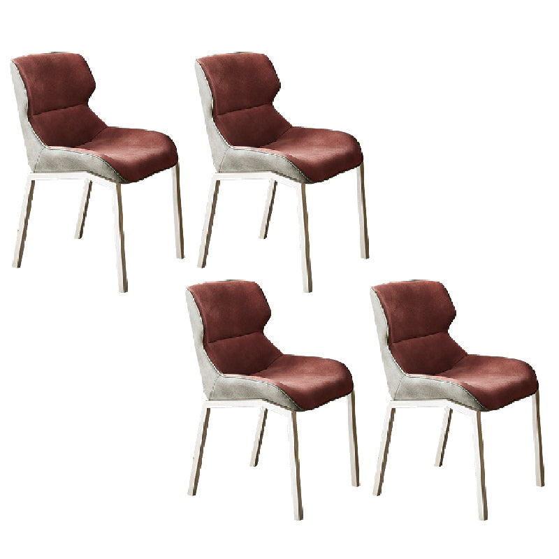 Modern Style Chairs Dining Chairs with Metal Legs for Kitchen Red 4 Piece Set Clearhalo 'Dining Chairs' 'Dining Tables & Seating' 'dining_chair' 'furn' 'furn_dining_chair' 'Furniture' 'Kitchen & Dining Furniture' 6156135