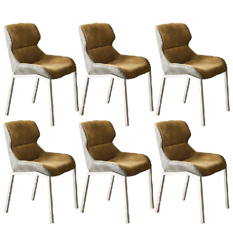 Modern Style Chairs Dining Chairs with Metal Legs for Kitchen Ginger 6 Piece Set Clearhalo 'Dining Chairs' 'Dining Tables & Seating' 'dining_chair' 'furn' 'furn_dining_chair' 'Furniture' 'Kitchen & Dining Furniture' 6156137