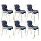 Modern Style Chairs Dining Chairs with Metal Legs for Kitchen Peacock Blue 6 Piece Set Clearhalo 'Dining Chairs' 'Dining Tables & Seating' 'dining_chair' 'furn' 'furn_dining_chair' 'Furniture' 'Kitchen & Dining Furniture' 6156139