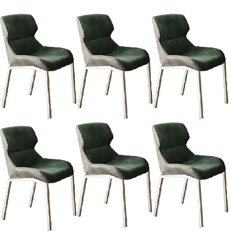 Modern Style Chairs Dining Chairs with Metal Legs for Kitchen Olive Green 6 Piece Set Clearhalo 'Dining Chairs' 'Dining Tables & Seating' 'dining_chair' 'furn' 'furn_dining_chair' 'Furniture' 'Kitchen & Dining Furniture' 6156140