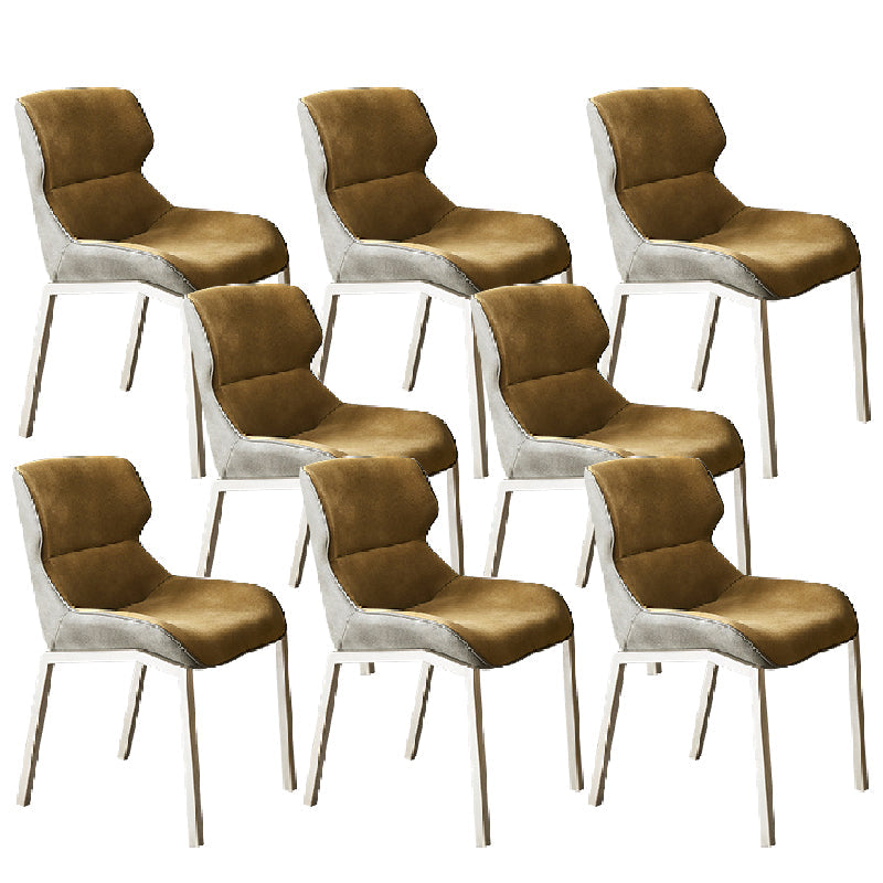 Modern Style Chairs Dining Chairs with Metal Legs for Kitchen Ginger 8 Piece Set Clearhalo 'Dining Chairs' 'Dining Tables & Seating' 'dining_chair' 'furn' 'furn_dining_chair' 'Furniture' 'Kitchen & Dining Furniture' 6156143