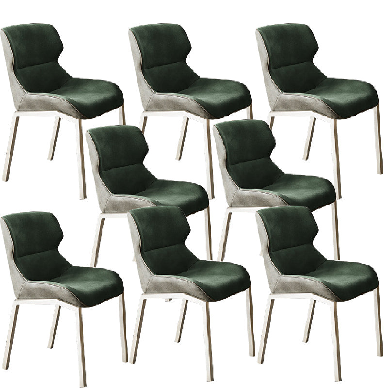 Modern Style Chairs Dining Chairs with Metal Legs for Kitchen Olive Green 8 Piece Set Clearhalo 'Dining Chairs' 'Dining Tables & Seating' 'dining_chair' 'furn' 'furn_dining_chair' 'Furniture' 'Kitchen & Dining Furniture' 6156146