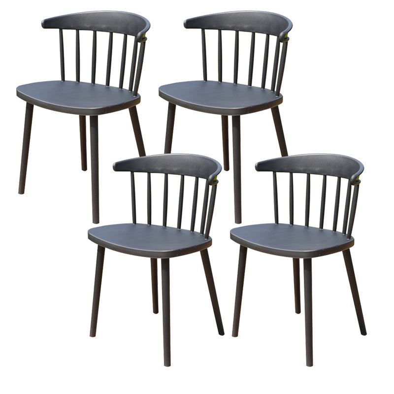 Contemporary Style Armless Chair Winsor Back Side Indoor Chair for Dining Room