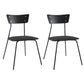 Industrial Upholstered Armless Chair Open Back Side Leather Chair with Metal Base