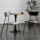 Industrial Upholstered Armless Chair Open Back Side Leather Chair with Metal Base