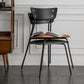 Industrial Upholstered Armless Chair Open Back Side Leather Chair with Metal Base