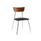 Industrial Upholstered Armless Chair Open Back Side Leather Chair with Metal Base