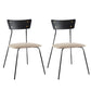 Industrial Upholstered Armless Chair Open Back Side Leather Chair with Metal Base