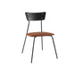 Industrial Upholstered Armless Chair Open Back Side Leather Chair with Metal Base