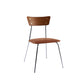 Industrial Upholstered Armless Chair Open Back Side Leather Chair with Metal Base