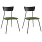 Industrial Upholstered Armless Chair Open Back Side Leather Chair with Metal Base