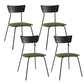 Industrial Upholstered Armless Chair Open Back Side Leather Chair with Metal Base