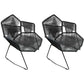 Modern Cross Back Side Chair Plastic Arm Chair with Metal Base for Dining Room Black 2 Piece Set Clearhalo 'Dining Chairs' 'Dining Tables & Seating' 'dining_chair' 'furn' 'furn_dining_chair' 'Furniture' 'Kitchen & Dining Furniture' 6156299