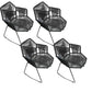 Modern Cross Back Side Chair Plastic Arm Chair with Metal Base for Dining Room Black 4 Piece Set Clearhalo 'Dining Chairs' 'Dining Tables & Seating' 'dining_chair' 'furn' 'furn_dining_chair' 'Furniture' 'Kitchen & Dining Furniture' 6156300