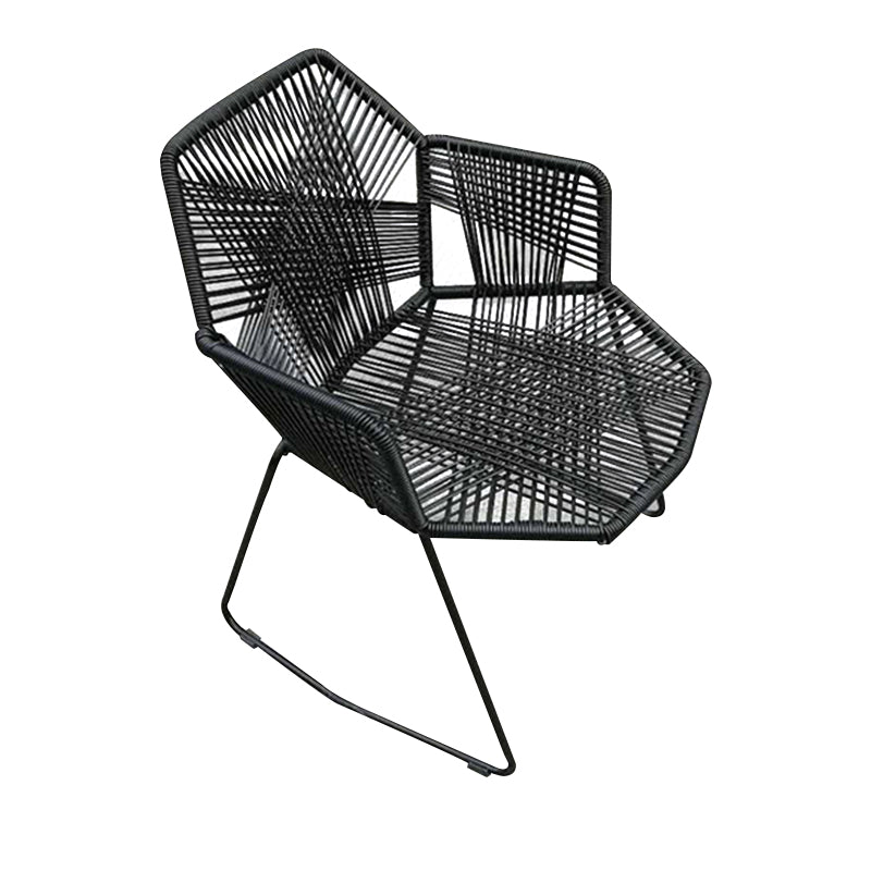 Modern Cross Back Side Chair Plastic Arm Chair with Metal Base for Dining Room Clearhalo 'Dining Chairs' 'Dining Tables & Seating' 'dining_chair' 'furn' 'furn_dining_chair' 'Furniture' 'Kitchen & Dining Furniture' 6156305