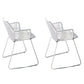 Modern Cross Back Side Chair Plastic Arm Chair with Metal Base for Dining Room White 2 Piece Set Clearhalo 'Dining Chairs' 'Dining Tables & Seating' 'dining_chair' 'furn' 'furn_dining_chair' 'Furniture' 'Kitchen & Dining Furniture' 6156309