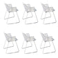 Modern Cross Back Side Chair Plastic Arm Chair with Metal Base for Dining Room White 6 Piece Set Clearhalo 'Dining Chairs' 'Dining Tables & Seating' 'dining_chair' 'furn' 'furn_dining_chair' 'Furniture' 'Kitchen & Dining Furniture' 6156312