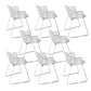 Modern Cross Back Side Chair Plastic Arm Chair with Metal Base for Dining Room White 8 Piece Set Clearhalo 'Dining Chairs' 'Dining Tables & Seating' 'dining_chair' 'furn' 'furn_dining_chair' 'Furniture' 'Kitchen & Dining Furniture' 6156313